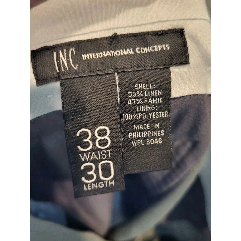 Mens Gray INC International Concepts London Linen Raime Lightweight Pants 38x30
